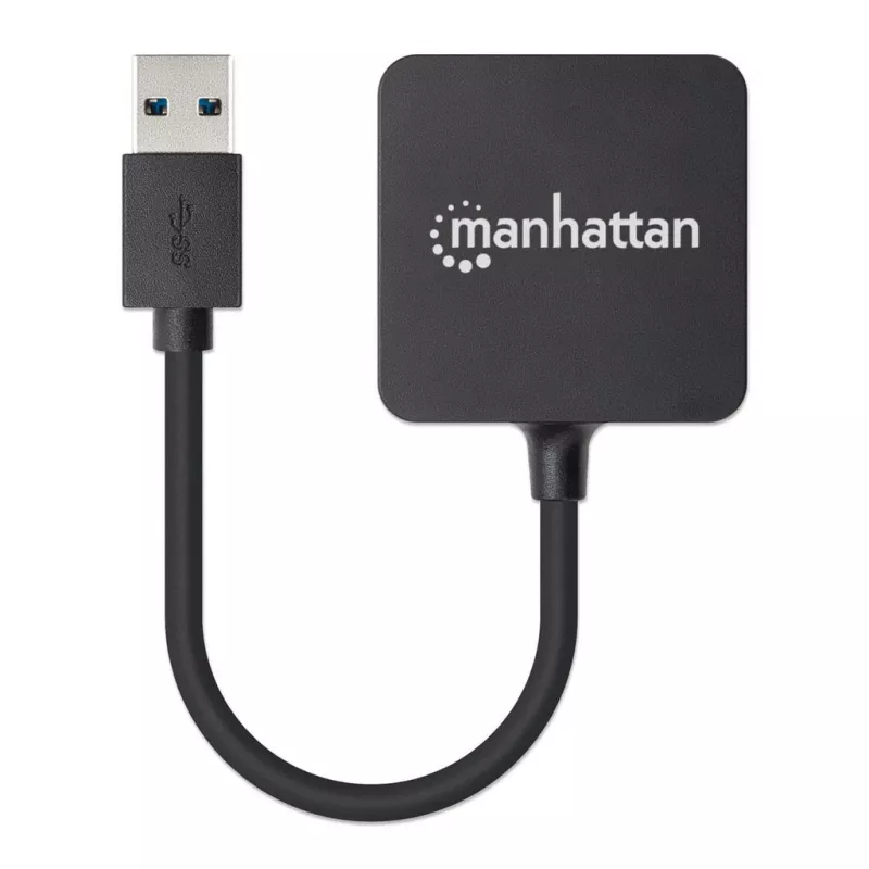 Manhattan USB-A 4-pordiline jaotur, 4x USB-A porti, 5 Gbps (USB 3.2 Gen1 ehk USB 3.0), USB-toitega (välist toiteallikat pole vaja). Kiirlaadimine: 1 port kuni 0,9 A; laadimine kõigis 4 pordis nõuab välist toiteallikat (ei ole kaasas), samaväärne mudeliga ST4300MINU3B