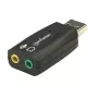 Manhattan USB-A heliadapter, USB-A kuni 3,5 mm mikrofoni-sisend ja heli-väljund pordid, 480 Mbps (USB 2.0), toetab 3D ja virtuaalset 5.1 ruumilist heli, Hi-Speed USB, must, kolmeaastane garantii