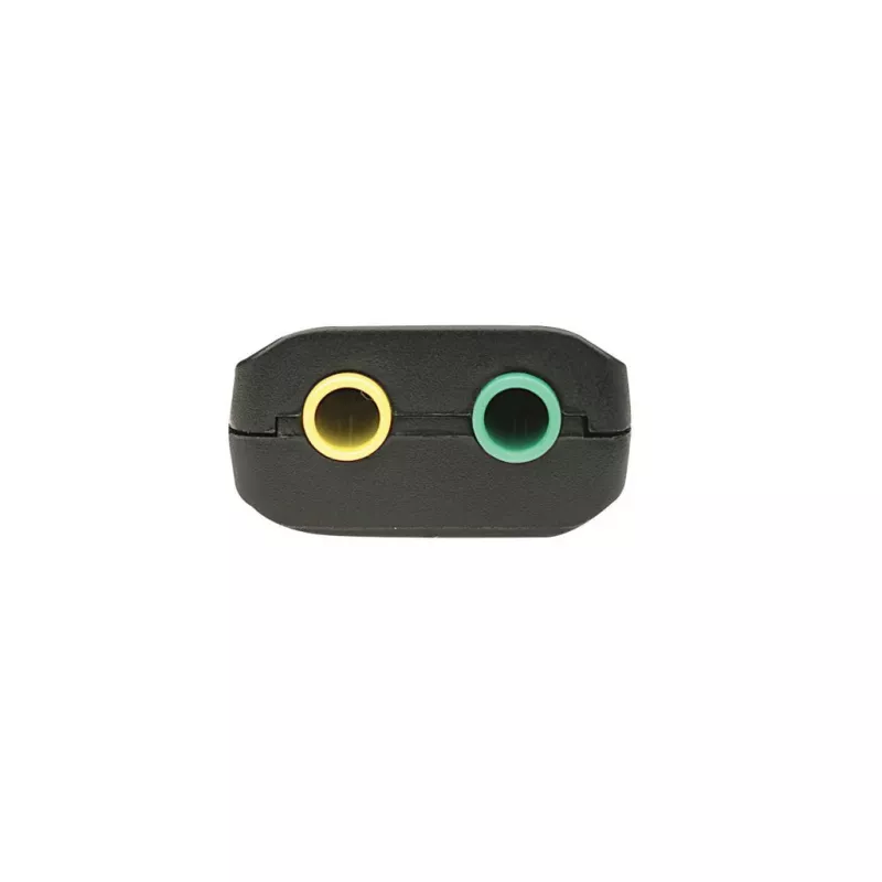Manhattan USB-A heliadapter, USB-A kuni 3,5 mm mikrofoni-sisend ja heli-väljund pordid, 480 Mbps (USB 2.0), toetab 3D ja virtuaalset 5.1 ruumilist heli, Hi-Speed USB, must, kolmeaastane garantii