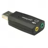 Manhattan USB-A heliadapter, USB-A kuni 3,5 mm mikrofoni-sisend ja heli-väljund pordid, 480 Mbps (USB 2.0), toetab 3D ja virtuaalset 5.1 ruumilist heli, Hi-Speed USB, must, kolmeaastane garantii