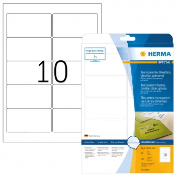 Isekleepuv printerisilt HERMA Labels läbipaistev kristallselge A4 96x50,8 mm