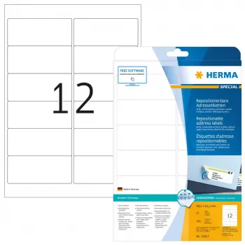 Ümberpaigutatavad aadressisildid HERMA 10017 A4 99,1x42,3 mm