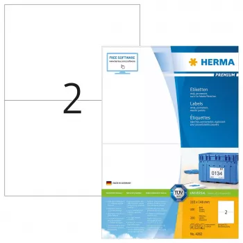 Isekleepuv printerisilt HERMA Labels Premium A4 210x148 mm