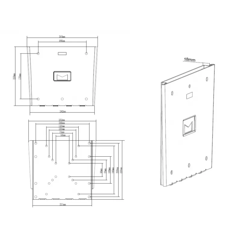 Multibrackets M VESA Wallmount III Must 75 100 200x100 200x200 30kg