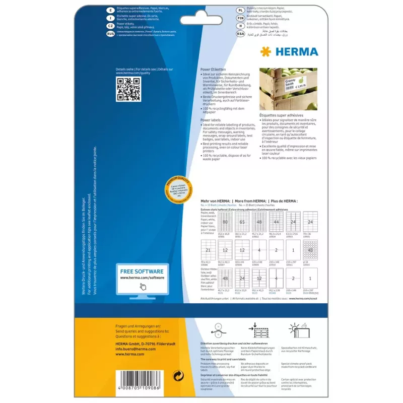 Isekleepuv printerisilt HERMA 10908