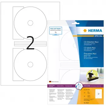 Isekleepuv printerisilt HERMA CD-sildid Maxi A4 Ø 116 mm