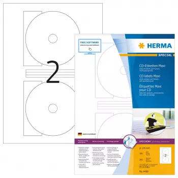 Isekleepuv printerisilt HERMA CD sildid Maxi A4 Ø 116 mm
