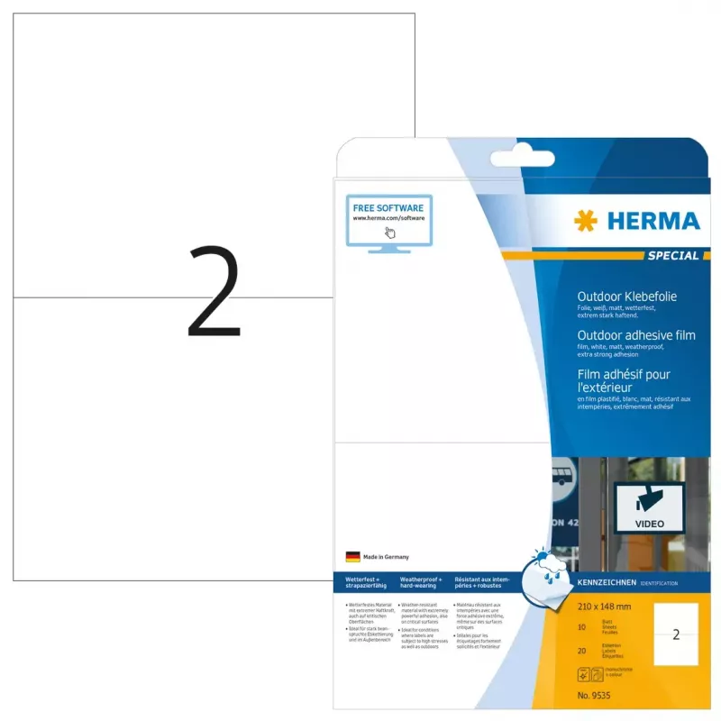Isekleepuv printerisilt HERMA 9535