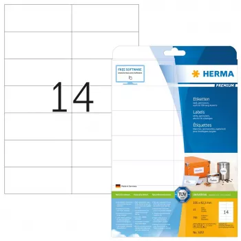 Isekleepuv printerisilt HERMA Premium A4 105x42,3 mm 350 tk