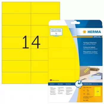 Isekleepuvad sildid HERMA 5058 kollased 105x42,3 mm 280 tk
