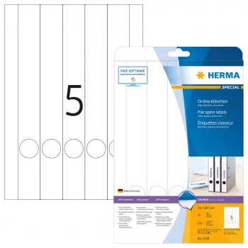 HERMA toimikusildid A4 34x297 mm valge matt paber läbipaistmatu 125 tk