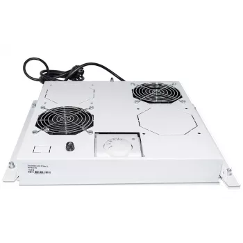 Intellinet 2-ventilaatoriga ventilatsiooniseade 19-tollistele raamidele, katusepaigaldus, termostaadiga, hall