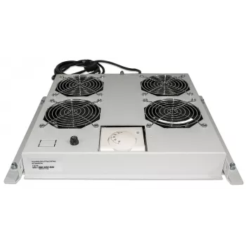 Intellinet 4-ventilaatoriga ventilatsiooniseade 19-tollistele riiulitele, katusepaigaldus, termostaadiga, hall