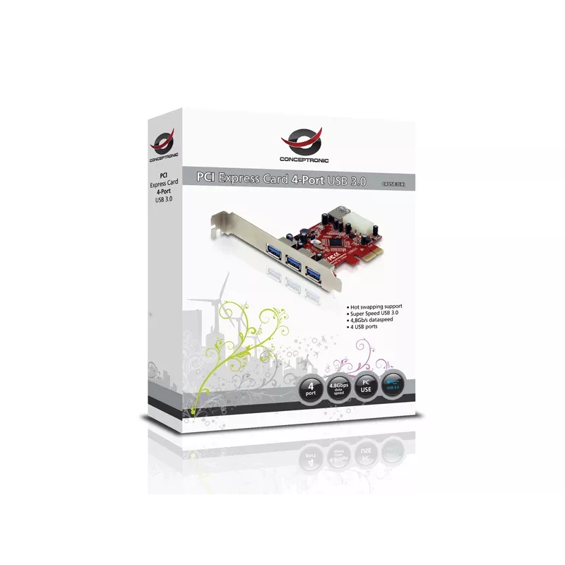 PCI Express kaart Conceptronic C4USB3EXI 4-pordiline USB 3.0