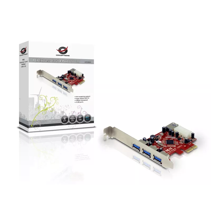 PCI Express kaart Conceptronic C4USB3EXI 4-pordiline USB 3.0