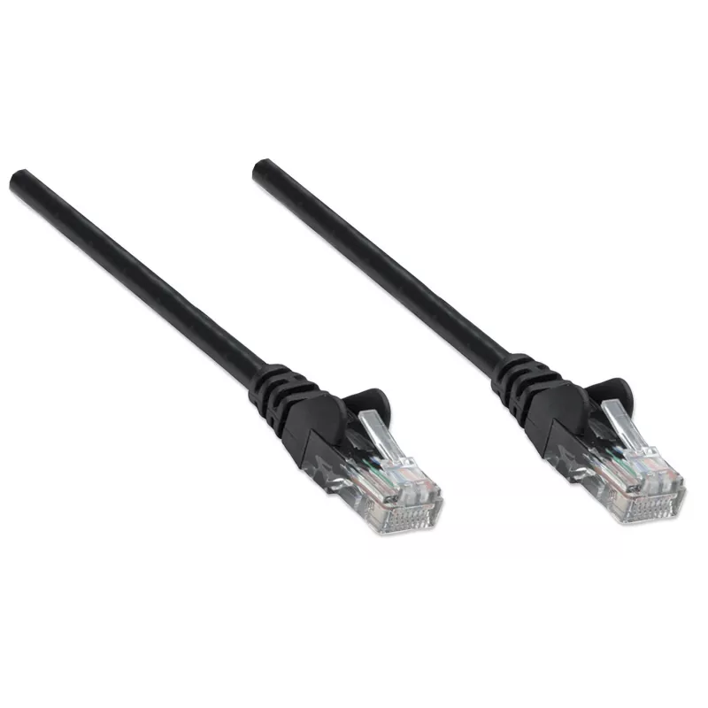 Intellineti võrgukaabel, Cat6, 15 m, must, CCA, U/UTP, PVC, RJ45, kullatud kontaktid, takerdumisvastane, kaitsemuhviga, eluaegne garantii