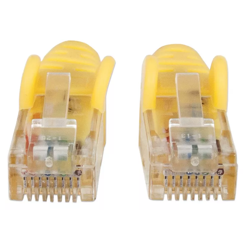 Intellinet Network patch-kaabel, Cat6, 3m, Kollane, CCA, U/UTP, PVC, RJ45, Kullatud kontaktid, Haakumisvastane, Kaablikaitse, Eluaegne garantii