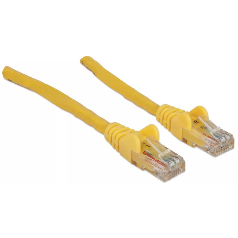 Intellinet võrgukaabel, Cat6, 5m, kollane, CCA, U/UTP, PVC, RJ45, kullatud kontaktidega, tõmbekaitsega, kaitsekummiga, eluaegne garantii