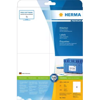Isekleepuv printerisilt HERMA Labels Premium A4 105x148 mm