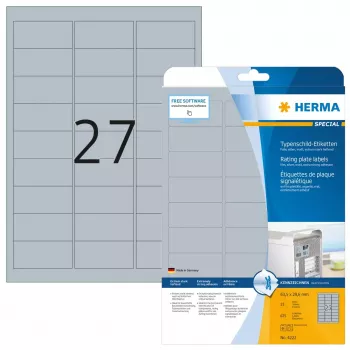 Andmesildid HERMA A4 63,5x29,6 mm hõbedane