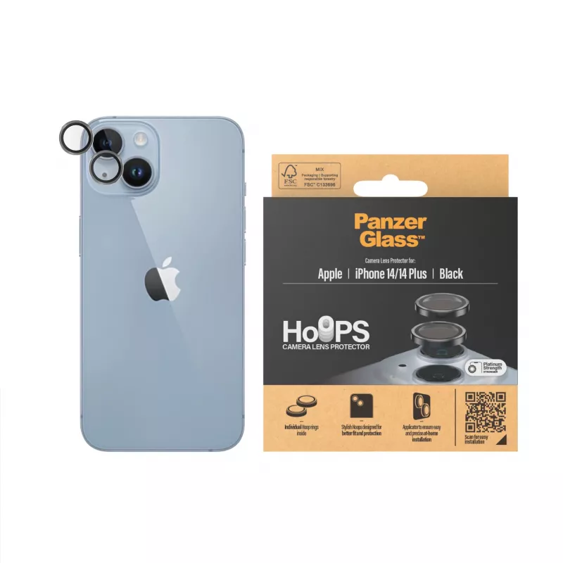 PanzerGlass ® Hoops® kaamera objektiivikaitse must iPhone 14 | 14 Plus