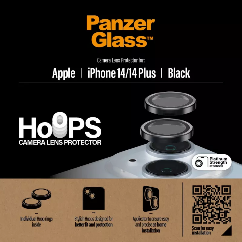 PanzerGlass ® Hoops® kaamera objektiivikaitse must iPhone 14 | 14 Plus