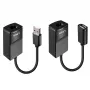 Lindy 60m USB 1.1 Cat.6 pikendaja Basic, võrgusaatja ja -vastuvõtja, 60 m, 12 Mbit/s, Cat5e, Cat6, must, plastik
