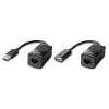 Lindy 60m USB 1.1 Cat.6 pikendaja Basic, võrgusaatja ja -vastuvõtja, 60 m, 12 Mbit/s, Cat5e, Cat6, must, plastik