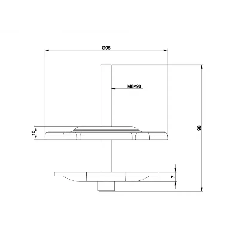 Multibrackets M VESA lauakinnitus Officeline läbiviigupesa alus must