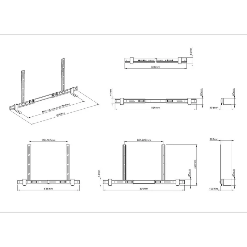 Multibrackets M universaalne heliriba kinnitus 55-tolline-110-tolline must 10 kg