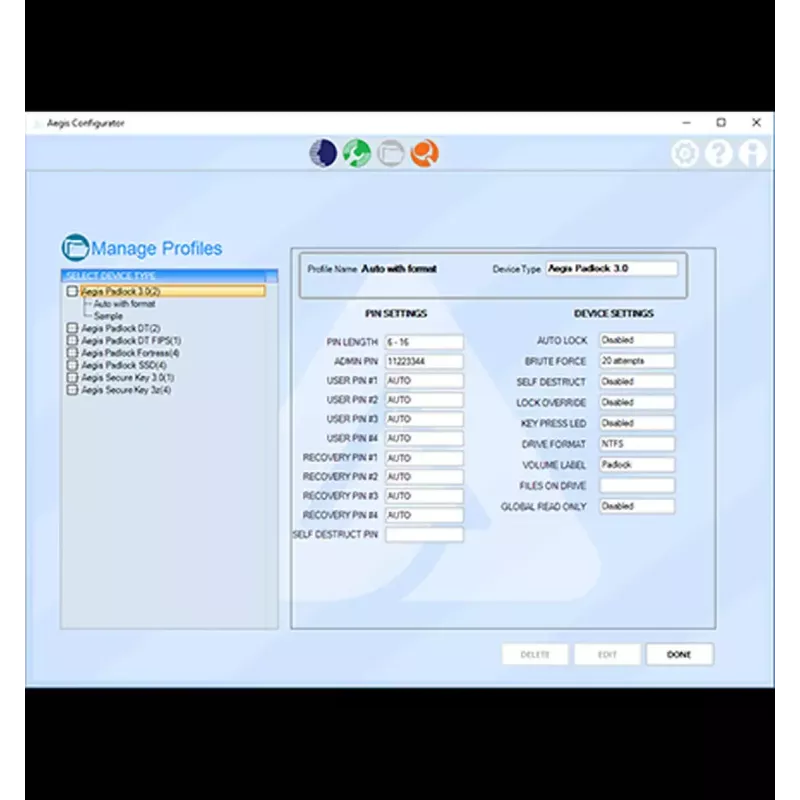 USB-jaotur Apricorn Aegis Configurator AP-CONFIG-KIT-EMEA