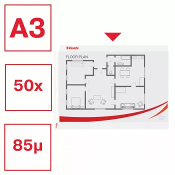 Esselte Quality Pocket A3 horisontaalpaigutus, 30% tarbimiseelset taaskasutatud plasti