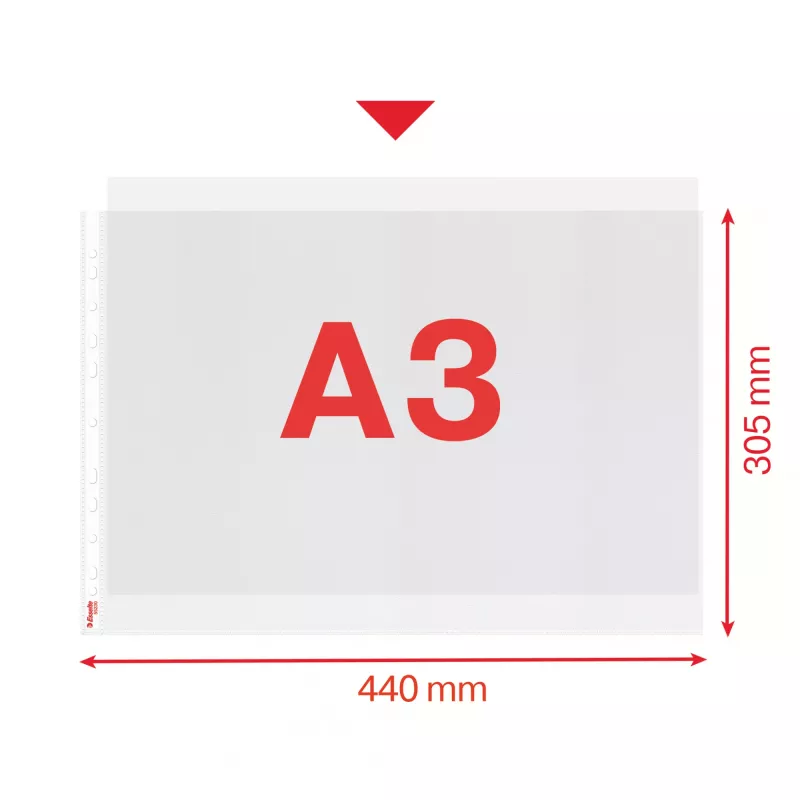 Esselte Quality Pocket A3 horisontaalpaigutus, 30% tarbimiseelset taaskasutatud plasti