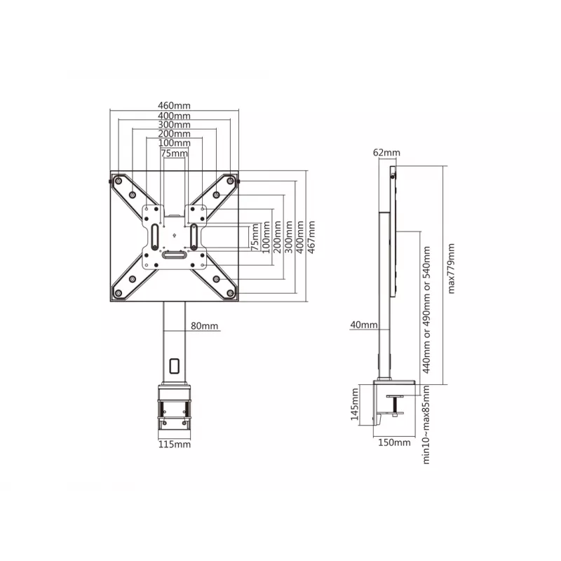 Multibrackets M Deskmount XL Must