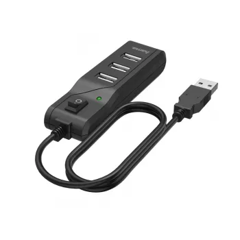 Hama 00200118 liidese jaotur USB 2.0 480 Mbit/s Must