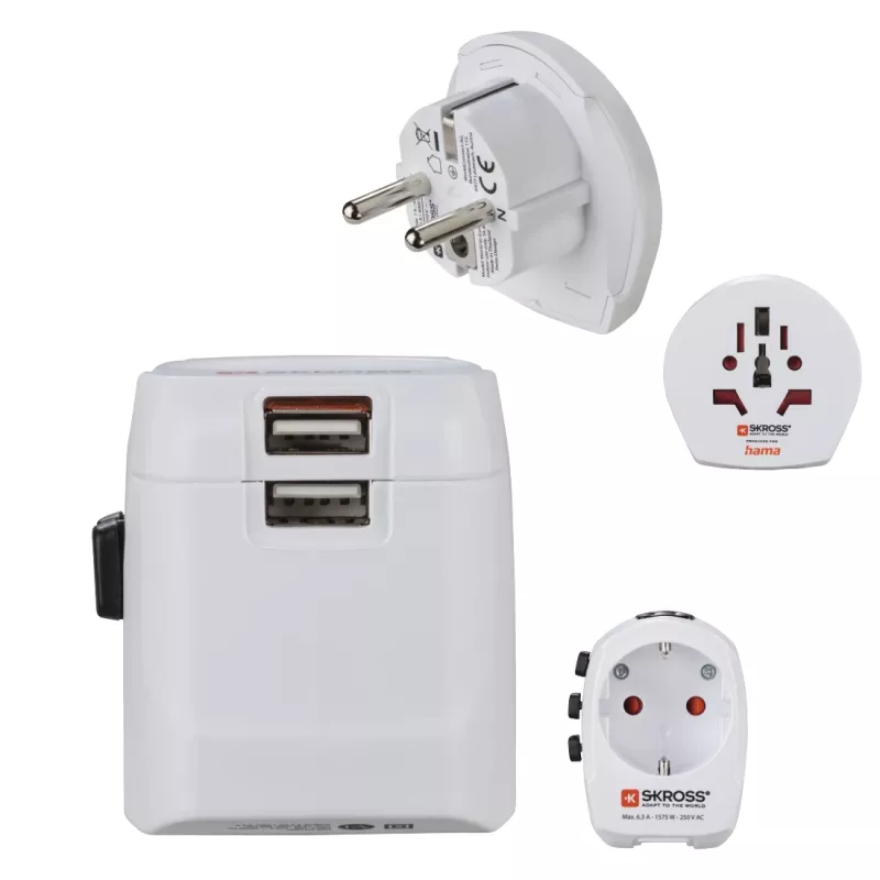 Hama World Travel Pro Light USB toiteadapter universaalne Valge
