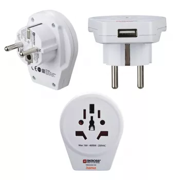 Hama World to Europe USB toiteadapter Universal Valge