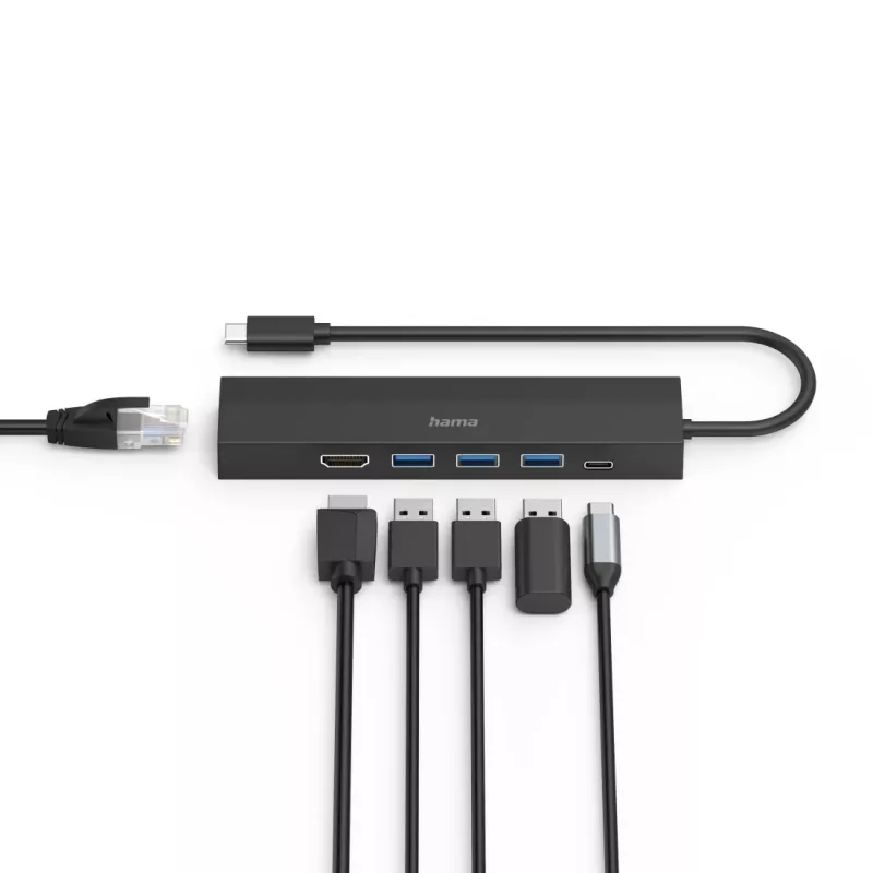 Hama 00200144 liidese jaotur USB 3.2 Gen 1 (3.1 Gen 1) USB-C 5000 Mbit/s Must