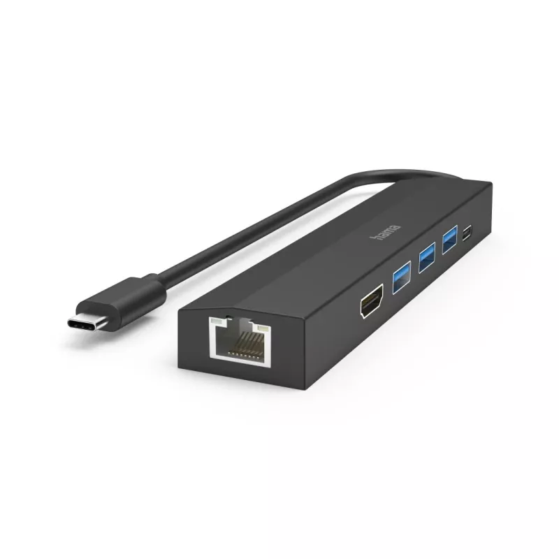 Hama 00200144 liidese jaotur USB 3.2 Gen 1 (3.1 Gen 1) USB-C 5000 Mbit/s Must