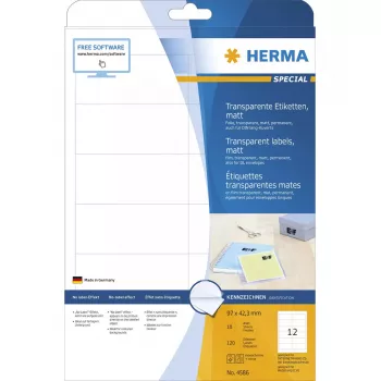 Isekleepuv silt HERMA 4586 Ümar ristkülik Läbipaistev