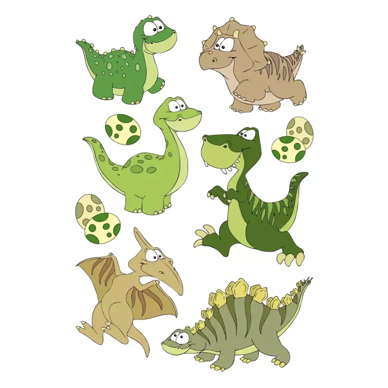 Dekoratiivkleeps HERMA 15512 Mitmevärviline Dinosaurus 9 tk
