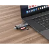 Equip kaardilugeja koos USB 3.0 jaoturi, OTG, MicroSD (TransFlash), MicroSDHC, SD, SDHC, hall, CE ja RoHS, USB 3.2 Gen 1 (3.1 Gen 1) Type-A/USB-C, 202 mm, 12 mm
