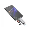 Equip kaardilugeja koos USB 3.0 jaoturi, OTG, MicroSD (TransFlash), MicroSDHC, SD, SDHC, hall, CE ja RoHS, USB 3.2 Gen 1 (3.1 Gen 1) Type-A/USB-C, 202 mm, 12 mm