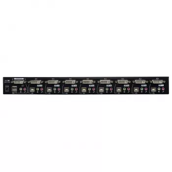 Lindy 8-pordiline DVI-I Single Link, USB 2.0 ja audio KVM-lüliti Pro