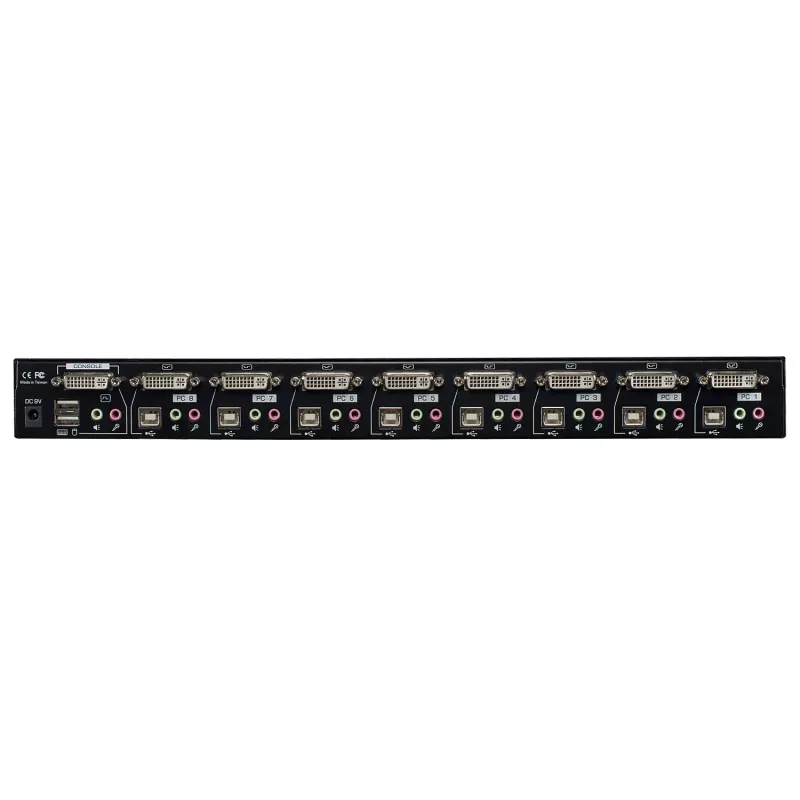 Lindy 8-pordiline DVI-I Single Link, USB 2.0 ja audio KVM-lüliti Pro