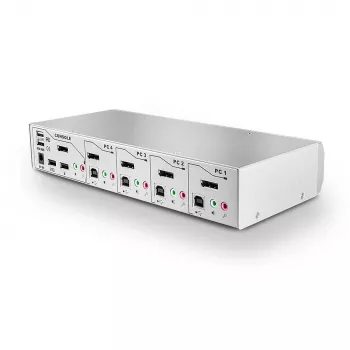 Lindy 4 Port KVM Switch Pro USB 2.0, DisplayPort 1.2 with TTU