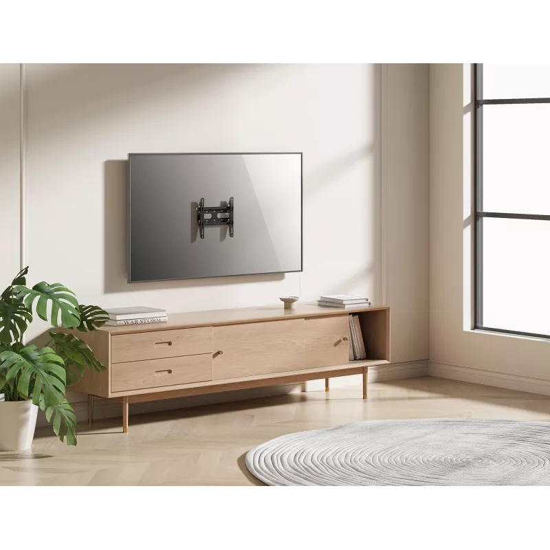 Manhattan seinale kinnitus TV-le ja monitoridele (fikseeritud üliõhuke), ekraanidele 23 tolli kuni 42 tolli, VESA ühilduvus: kõik vahemikus 75x75 mm kuni 200x200 mm - kontrollige nelja kinnitusava mõõtmeid ekraani tagaküljel, et veenduda sobivuses, max 45 kg, must, kronstein