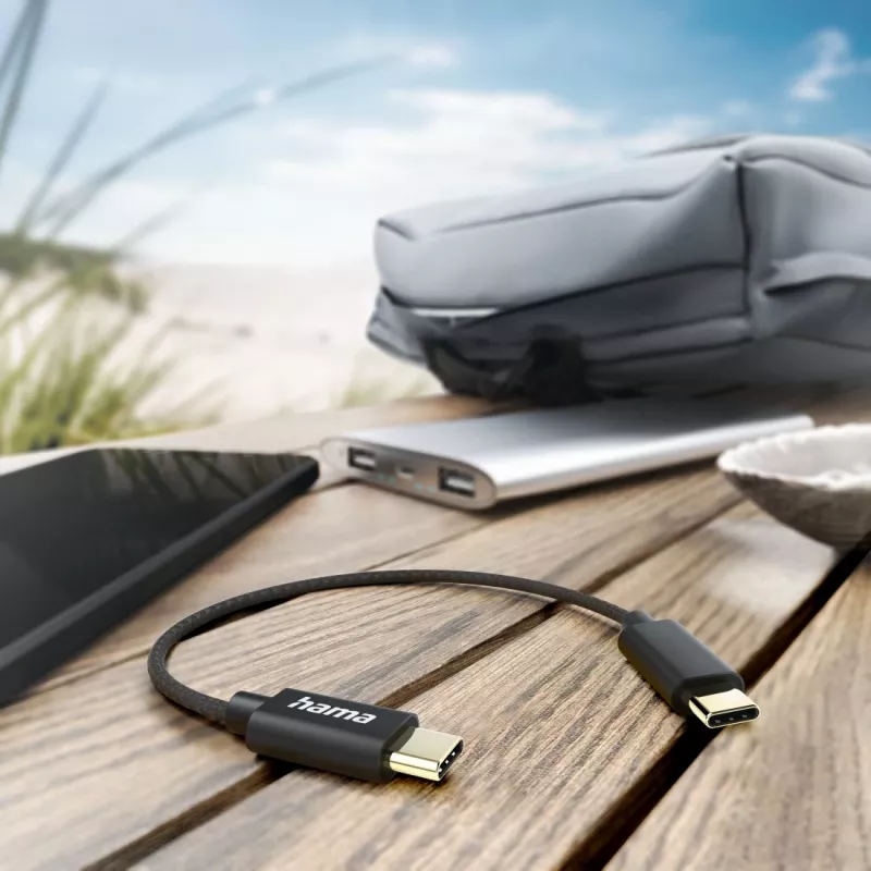 Hama 00201604 USB-kaabel USB 2.0 0,2 m USB C Must
