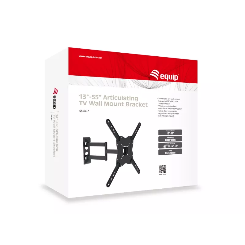 Equip 650407 23 tolli kuni 55 tolli liigendatav seinakinnitusklamber telerile