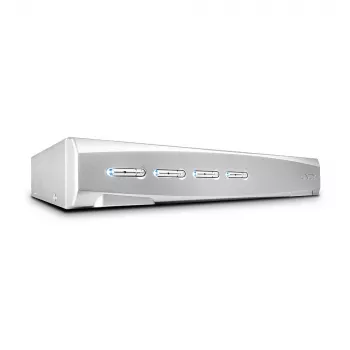Lindy 4 pordiga DVI-I Single Link KVM-lüliti Pro, 2048 x 1536 pikslit, Full HD+, hõbedane